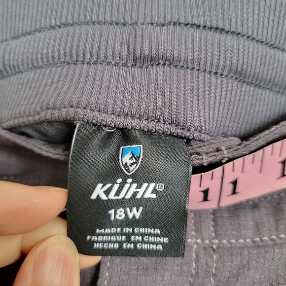 Kuhl Zipper Pocket Drawstring Active Strattus Skort Short Skirt Dark Gray Sz 18W - Picture 13 of 16